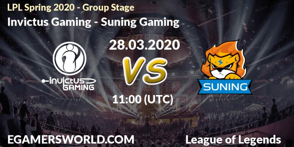Invictus Gaming vs Suning Gaming: Betting TIp, Match Prediction. 28.03.20. LoL, LPL Spring 2020 - Group Stage (Week 1-4)