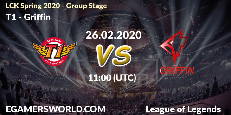 T1 vs Griffin: Betting TIp, Match Prediction. 26.02.20. LoL, LCK Spring 2020 - Group Stage