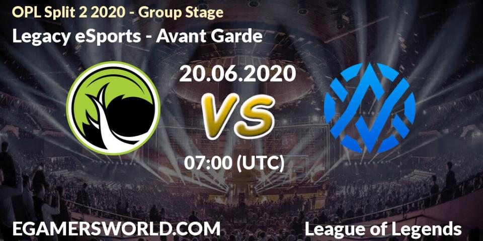 Legacy eSports vs Avant Garde: Betting TIp, Match Prediction. 20.06.20. LoL, OPL Split 2 2020 - Group Stage