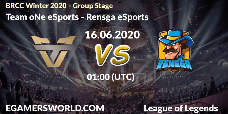 Team oNe eSports vs Rensga eSports: Betting TIp, Match Prediction. 16.06.20. LoL, BRCC Winter 2020 - Group Stage