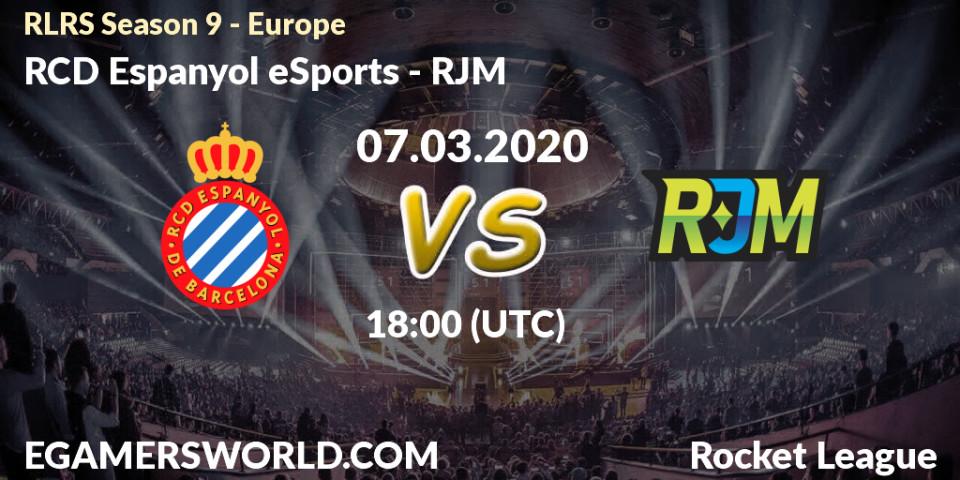 RCD Espanyol eSports vs RJM: Betting TIp, Match Prediction. 07.03.20. Rocket League, RLRS Season 9 - Europe