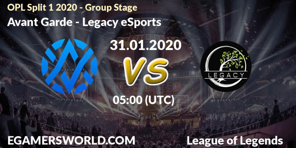 Avant Garde vs Legacy eSports: Betting TIp, Match Prediction. 31.01.20. LoL, OPL Split 1 2020 - Group Stage