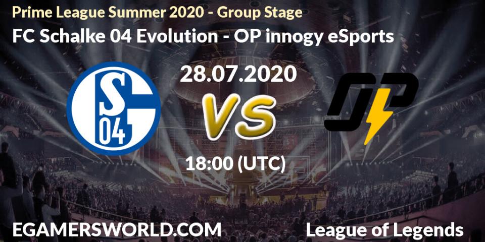 FC Schalke 04 Evolution vs OP innogy eSports: Betting TIp, Match Prediction. 28.07.20. LoL, Prime League Summer 2020 - Group Stage
