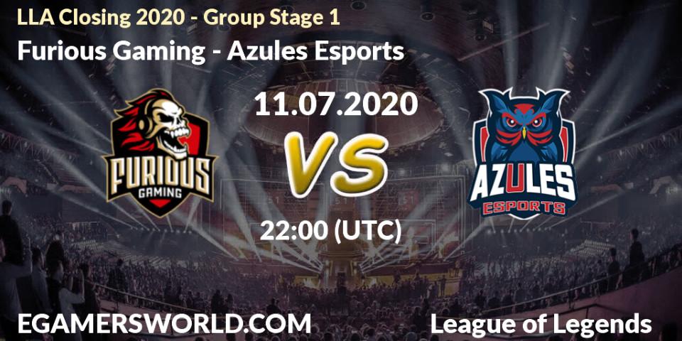 Furious Gaming vs Azules Esports: Betting TIp, Match Prediction. 11.07.20. LoL, LLA Closing 2020 - Group Stage 1