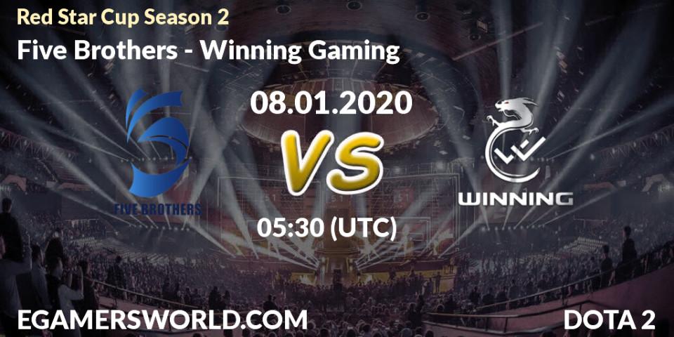 Five Brothers vs Winning Gaming: Betting TIp, Match Prediction. 08.01.20. Dota 2, Red Star Cup Season 2