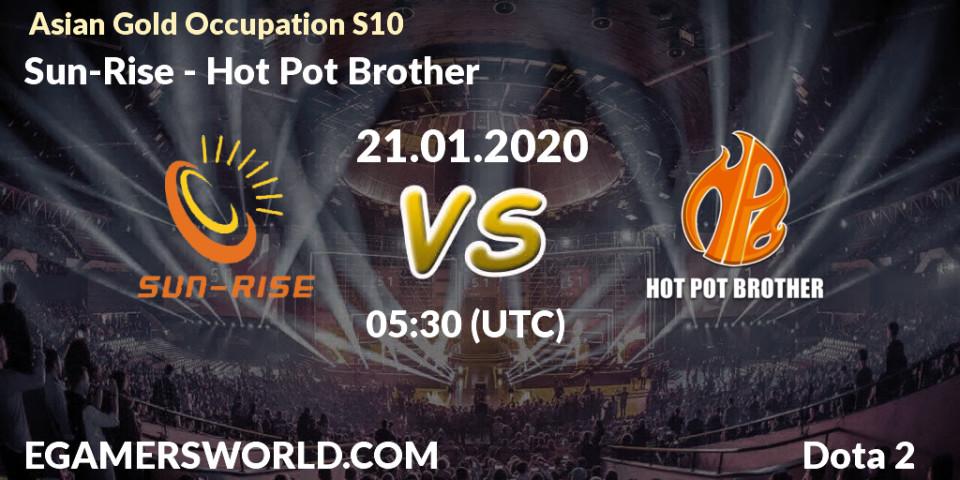 Sun-Rise vs Hot Pot Brother: Betting TIp, Match Prediction. 21.01.20. Dota 2, Asian Gold Occupation S10