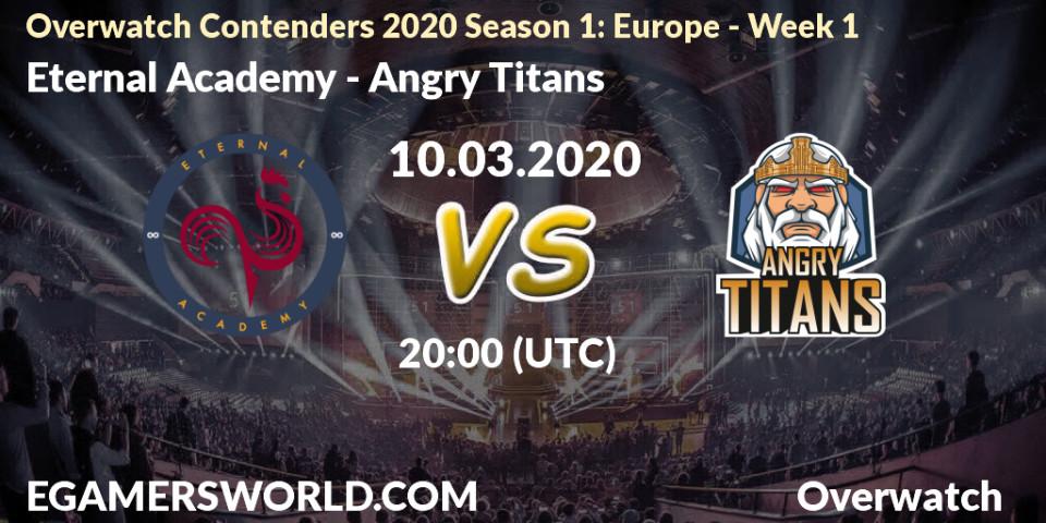 Eternal Academy vs Angry Titans: Betting TIp, Match Prediction. 10.03.20. Overwatch, Overwatch Contenders 2020 Season 1: Europe - Week 1