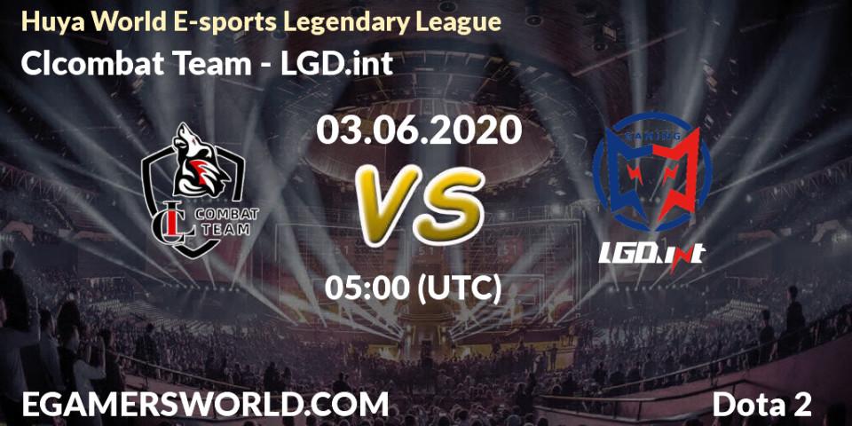 Clcombat Team vs LGD.int: Betting TIp, Match Prediction. 03.06.20. Dota 2, Huya World E-sports Legendary League
