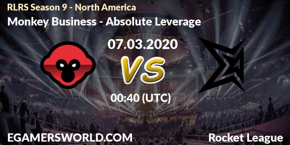 Monkey Business vs Absolute Leverage: Betting TIp, Match Prediction. 07.03.20. Rocket League, RLRS Season 9 - North America