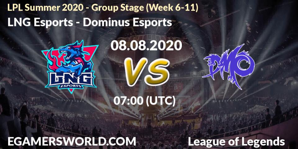 LNG Esports vs Dominus Esports: Betting TIp, Match Prediction. 08.08.20. LoL, LPL Summer 2020 - Group Stage (Week 6-11)