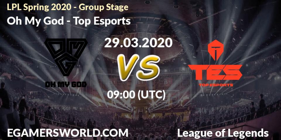 Oh My God vs Top Esports: Betting TIp, Match Prediction. 29.03.20. LoL, LPL Spring 2020 - Group Stage (Week 1-4)