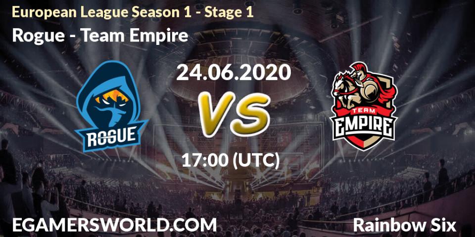 Rogue vs Team Empire: Betting TIp, Match Prediction. 26.06.20. Rainbow Six, European League Season 1 - Stage 1