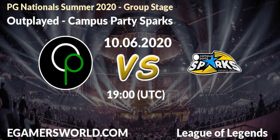 Outplayed vs Campus Party Sparks: Betting TIp, Match Prediction. 10.06.20. LoL, PG Nationals Summer 2020 - Group Stage