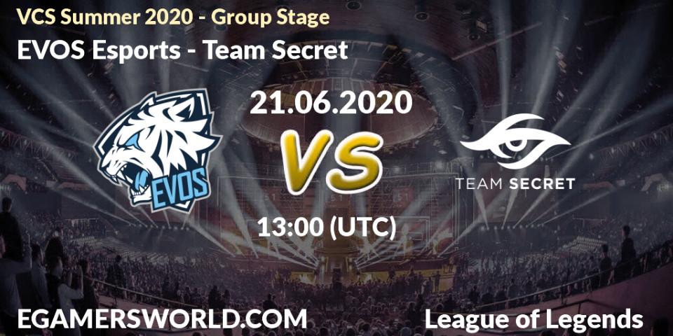 EVOS Esports vs Team Secret: Betting TIp, Match Prediction. 21.06.20. LoL, VCS Summer 2020 - Group Stage