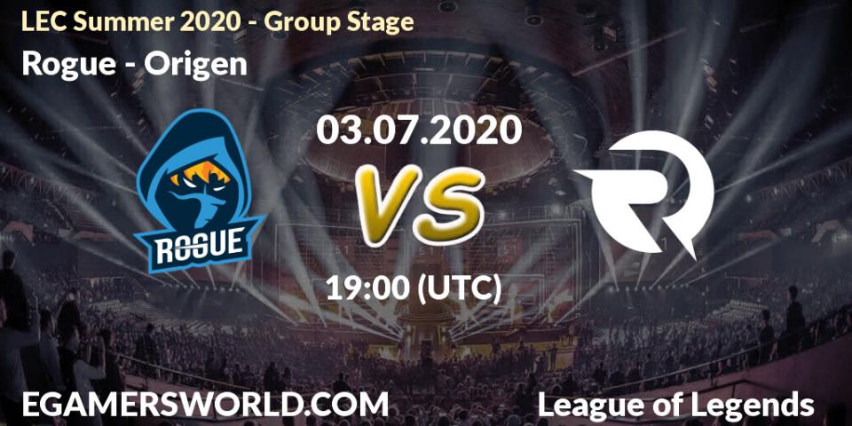 Rogue vs Origen: Betting TIp, Match Prediction. 03.07.20. LoL, LEC Summer 2020 - Group Stage