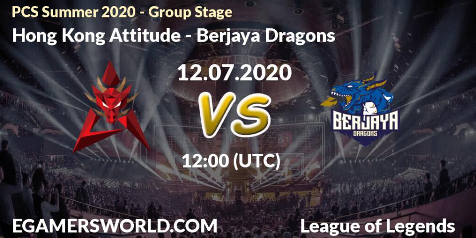 Hong Kong Attitude vs Berjaya Dragons: Betting TIp, Match Prediction. 12.07.2020 at 12:00. LoL, PCS Summer 2020 - Group Stage