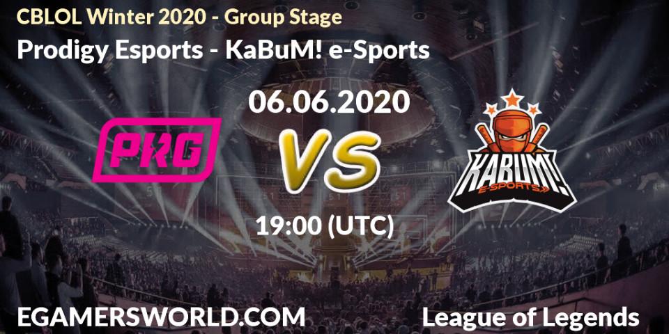 Prodigy Esports vs KaBuM! e-Sports: Betting TIp, Match Prediction. 06.06.20. LoL, CBLOL Winter 2020 - Group Stage