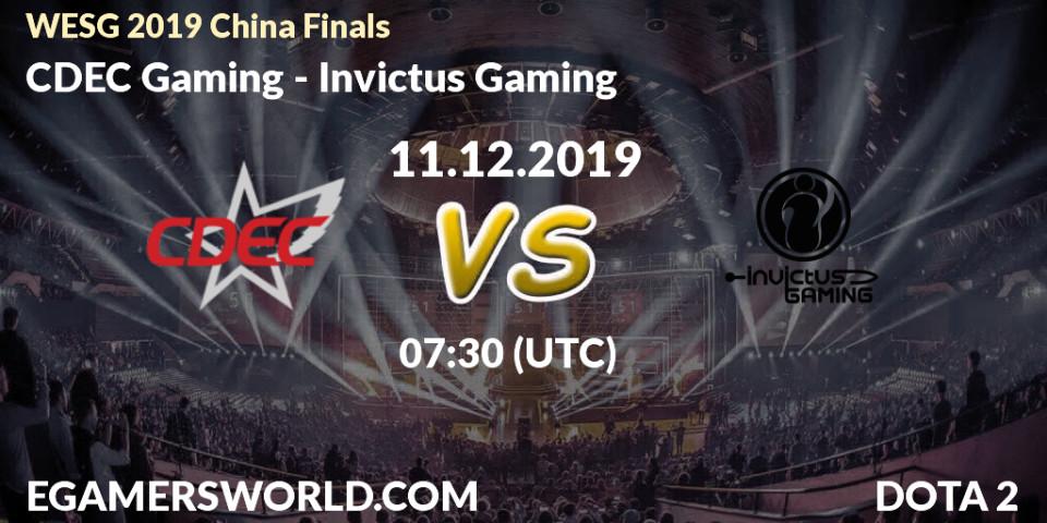CDEC Gaming vs Invictus Gaming: Betting TIp, Match Prediction. 11.12.19. Dota 2, WESG 2019 China Finals