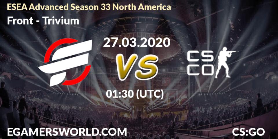 Front vs Trivium: Betting TIp, Match Prediction. 27.03.20. CS2 (CS:GO), ESEA Advanced Season 33 North America
