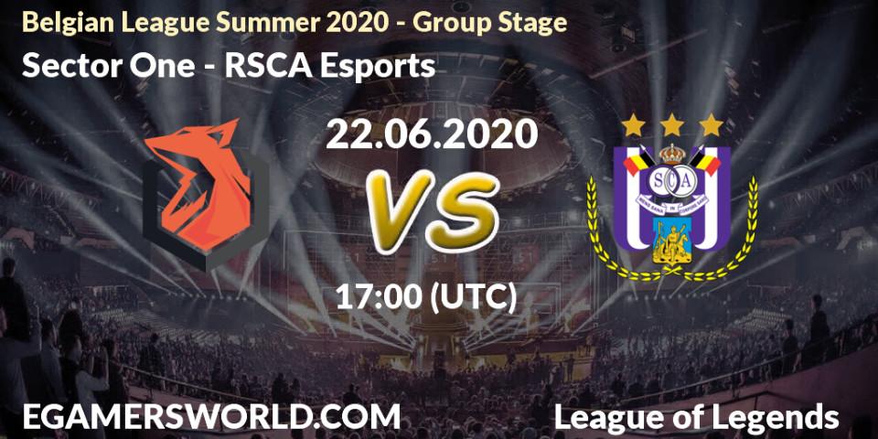 Sector One vs RSCA Esports: Betting TIp, Match Prediction. 22.06.2020 at 17:00. LoL, Belgian League Summer 2020 - Group Stage
