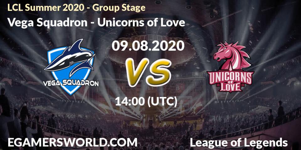 Vega Squadron vs Unicorns of Love: Betting TIp, Match Prediction. 09.08.20. LoL, LCL Summer 2020 - Group Stage