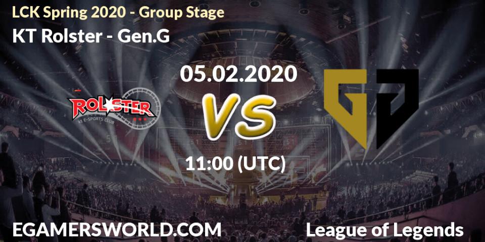 KT Rolster vs Gen.G: Betting TIp, Match Prediction. 05.02.20. LoL, LCK Spring 2020 - Group Stage