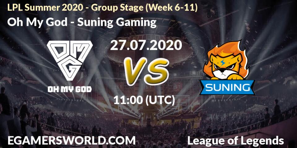 Oh My God vs Suning Gaming: Betting TIp, Match Prediction. 27.07.20. LoL, LPL Summer 2020 - Group Stage (Week 6-11)