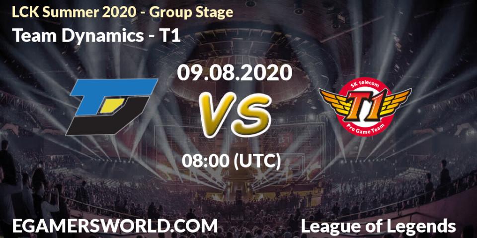Team Dynamics vs T1: Betting TIp, Match Prediction. 09.08.20. LoL, LCK Summer 2020 - Group Stage