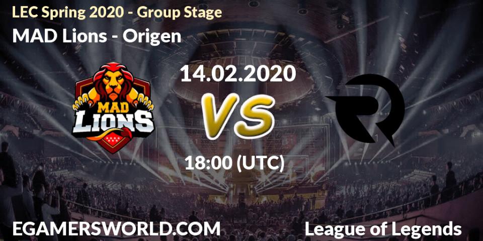 MAD Lions vs Origen: Betting TIp, Match Prediction. 14.02.20. LoL, LEC Spring 2020 - Group Stage