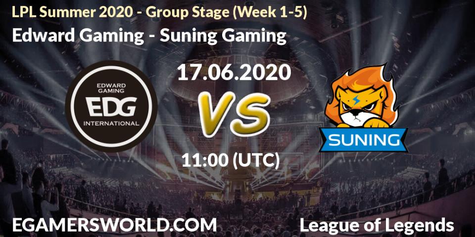 Edward Gaming vs Suning Gaming: Betting TIp, Match Prediction. 17.06.20. LoL, LPL Summer 2020 - Group Stage (Week 1-5)