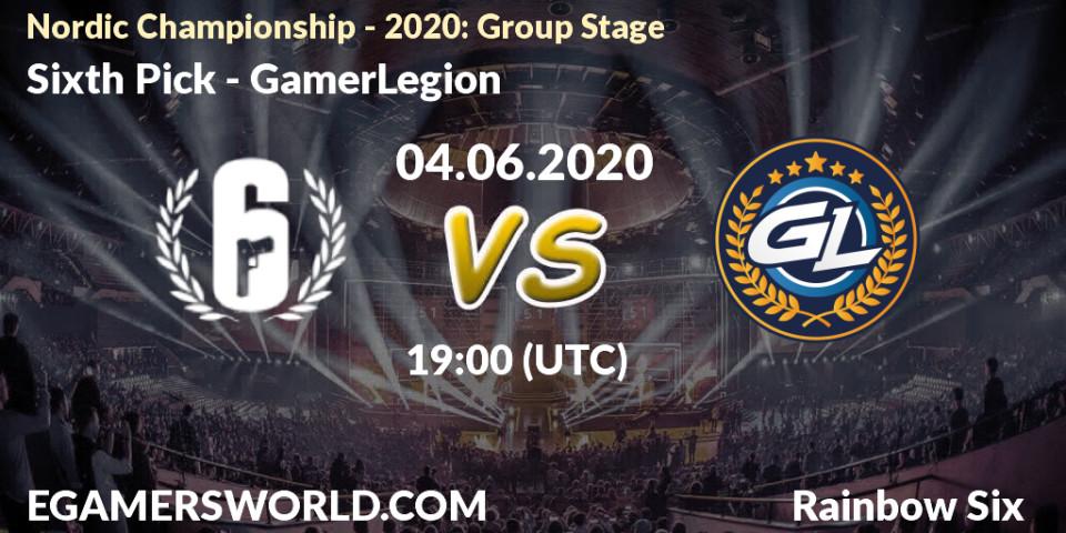 Sixth Pick vs GamerLegion: Betting TIp, Match Prediction. 04.06.2020 at 19:00. Rainbow Six, Nordic Championship - 2020: Group Stage