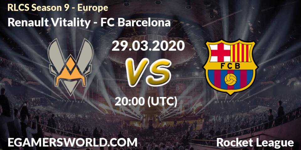 Renault Vitality vs FC Barcelona: Betting TIp, Match Prediction. 29.03.20. Rocket League, RLCS Season 9 - Europe