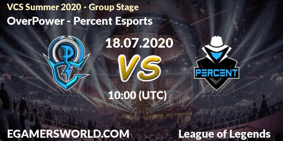 OverPower vs Percent Esports: Betting TIp, Match Prediction. 18.07.20. LoL, VCS Summer 2020 - Group Stage