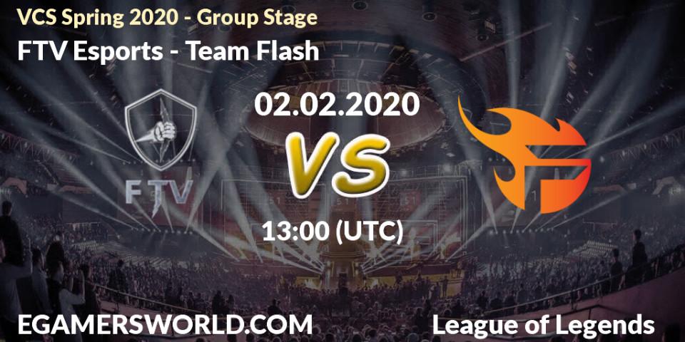 FTV Esports vs Team Flash: Betting TIp, Match Prediction. 02.02.20. LoL, VCS Spring 2020 - Group Stage
