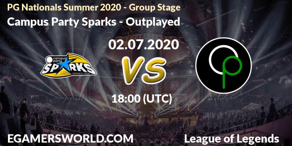 Campus Party Sparks vs Outplayed: Betting TIp, Match Prediction. 02.07.20. LoL, PG Nationals Summer 2020 - Group Stage