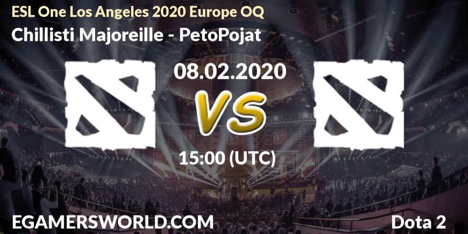 Chillisti Majoreille vs PetoPojat: Betting TIp, Match Prediction. 08.02.20. Dota 2, ESL One Los Angeles 2020 Europe OQ