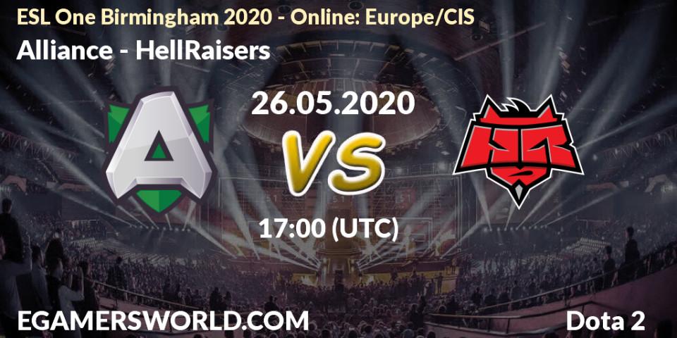 Alliance vs HellRaisers: Betting TIp, Match Prediction. 26.05.20. Dota 2, ESL One Birmingham 2020 - Online: Europe/CIS