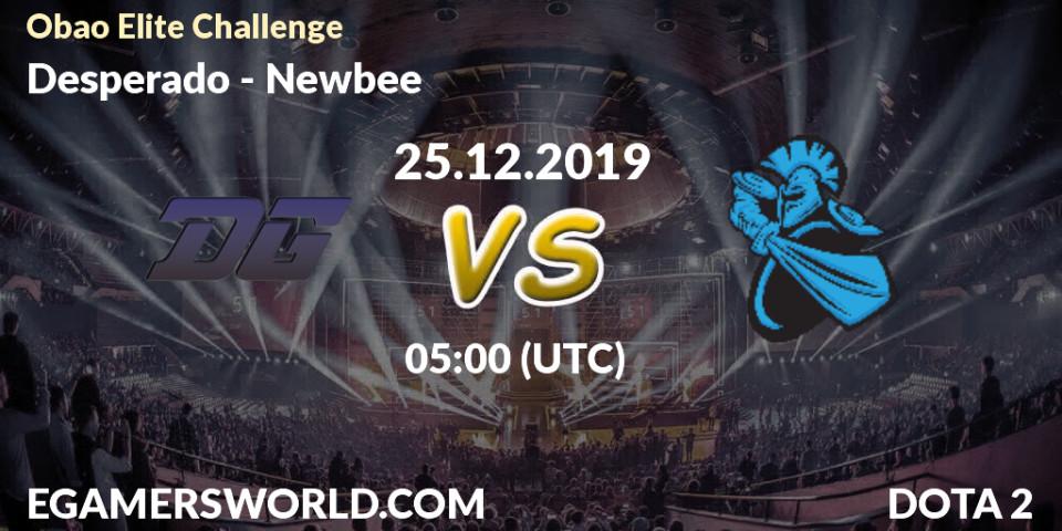 Desperado vs Newbee: Betting TIp, Match Prediction. 25.12.2019 at 05:58. Dota 2, Obao Elite Challenge