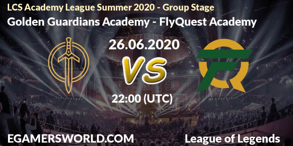 Golden Guardians Academy vs FlyQuest Academy: Betting TIp, Match Prediction. 26.06.20. LoL, LCS Academy League Summer 2020 - Group Stage