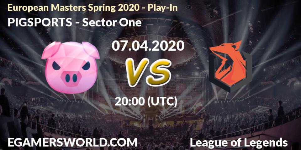PIGSPORTS vs Sector One: Betting TIp, Match Prediction. 08.04.20. LoL, European Masters Spring 2020 - Play-In