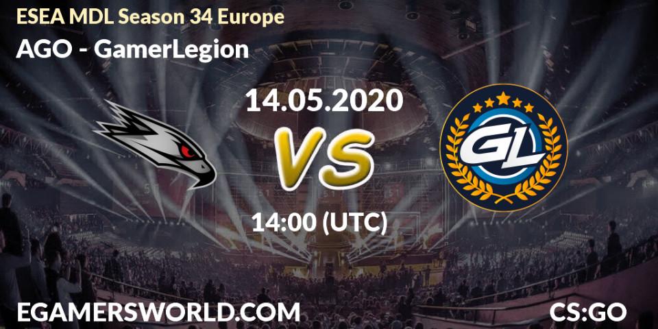 AGO vs GamerLegion: Betting TIp, Match Prediction. 14.05.20. CS2 (CS:GO), ESEA MDL Season 34 Europe