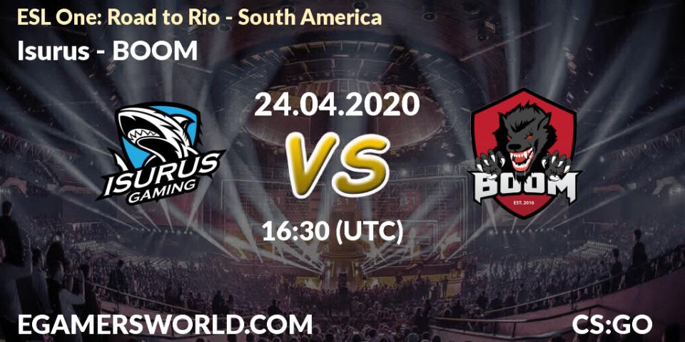 Isurus vs BOOM: Betting TIp, Match Prediction. 24.04.2020 at 17:00. Counter-Strike (CS2), ESL One: Road to Rio - South America