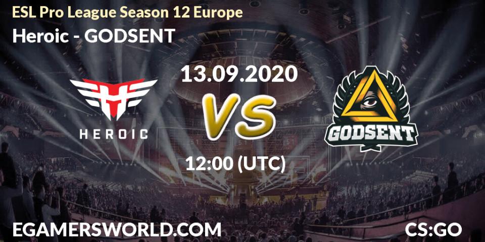 Heroic vs GODSENT: Betting TIp, Match Prediction. 13.09.20. CS2 (CS:GO), ESL Pro League Season 12 Europe