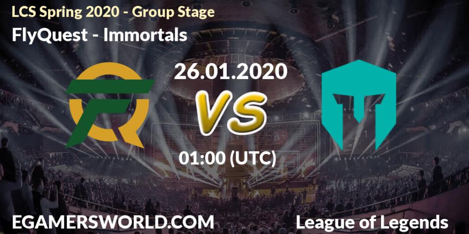 FlyQuest vs Immortals: Betting TIp, Match Prediction. 26.01.20. LoL, LCS Spring 2020 - Group Stage
