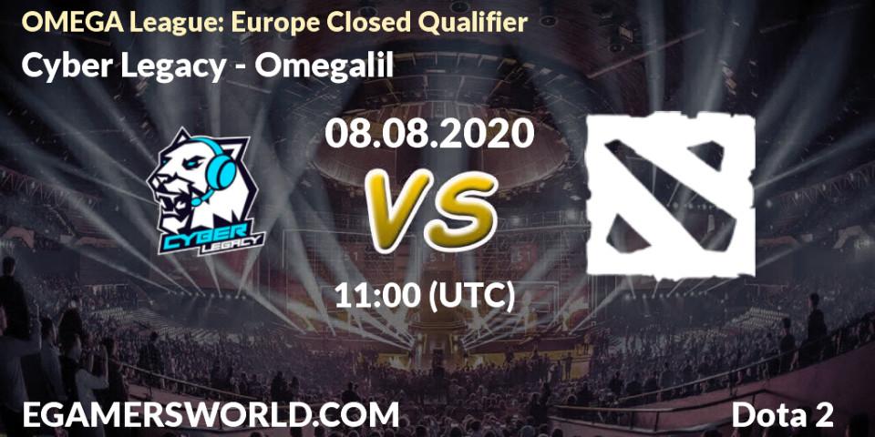 Cyber Legacy vs Omegalil: Betting TIp, Match Prediction. 08.08.20. Dota 2, OMEGA League: Europe Closed Qualifier