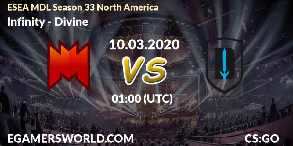 Infinity vs Divine: Betting TIp, Match Prediction. 10.03.20. CS2 (CS:GO), ESEA MDL Season 33 North America