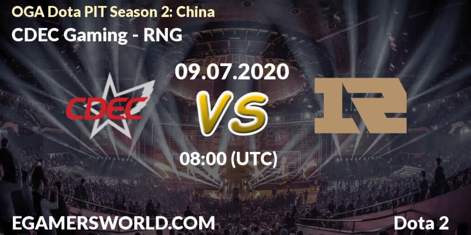 CDEC Gaming vs RNG: Betting TIp, Match Prediction. 09.07.20. Dota 2, OGA Dota PIT Season 2: China