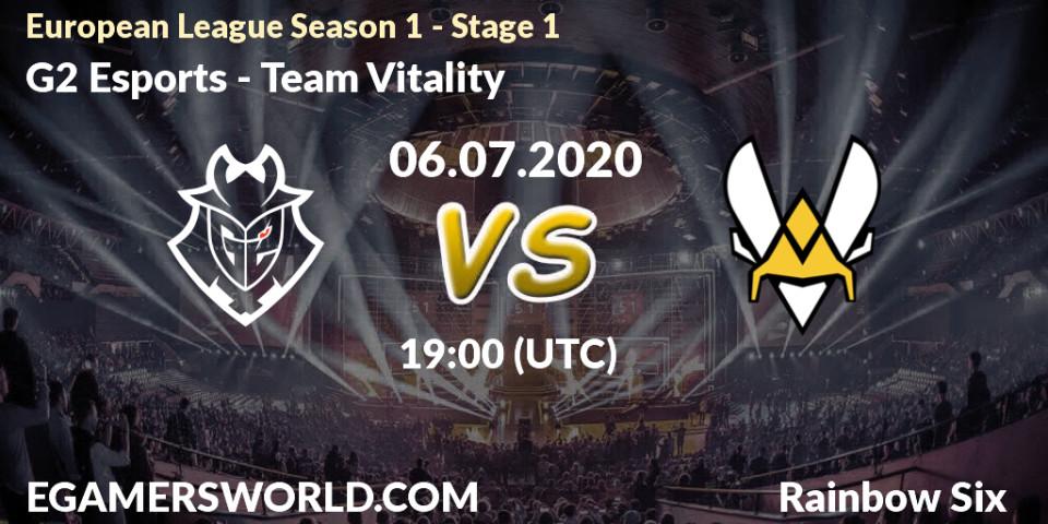 G2 Esports vs Team Vitality: Betting TIp, Match Prediction. 06.07.20. Rainbow Six, European League Season 1 - Stage 1