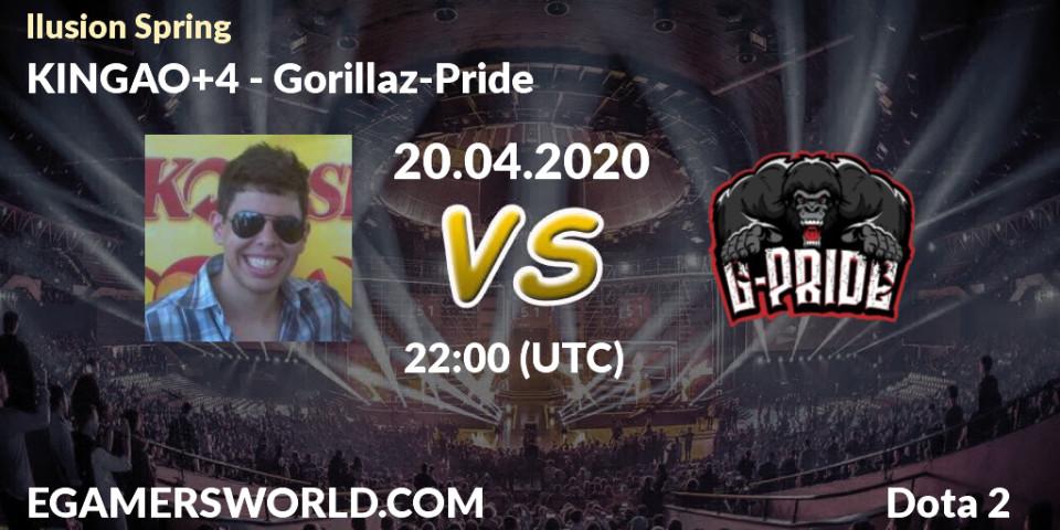 KINGAO+4 vs Gorillaz-Pride: Betting TIp, Match Prediction. 20.04.20. Dota 2, Ilusion Spring