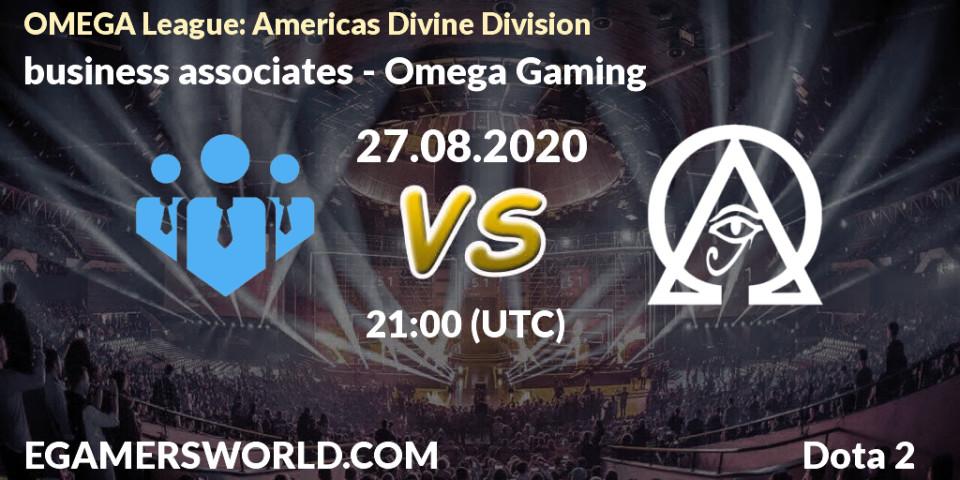 business associates vs Omega Gaming: Betting TIp, Match Prediction. 27.08.20. Dota 2, OMEGA League: Americas Divine Division